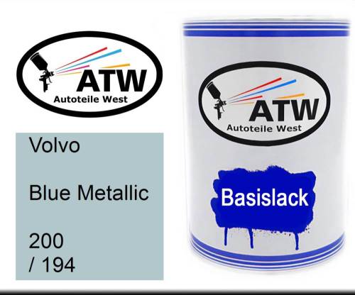 Volvo, Blue Metallic, 200 / 194: 500ml Lackdose, von ATW Autoteile West.